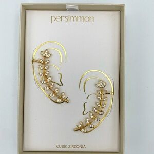Persimmon Gold Vine with Rhinestones Earrings/Cuffs NWT